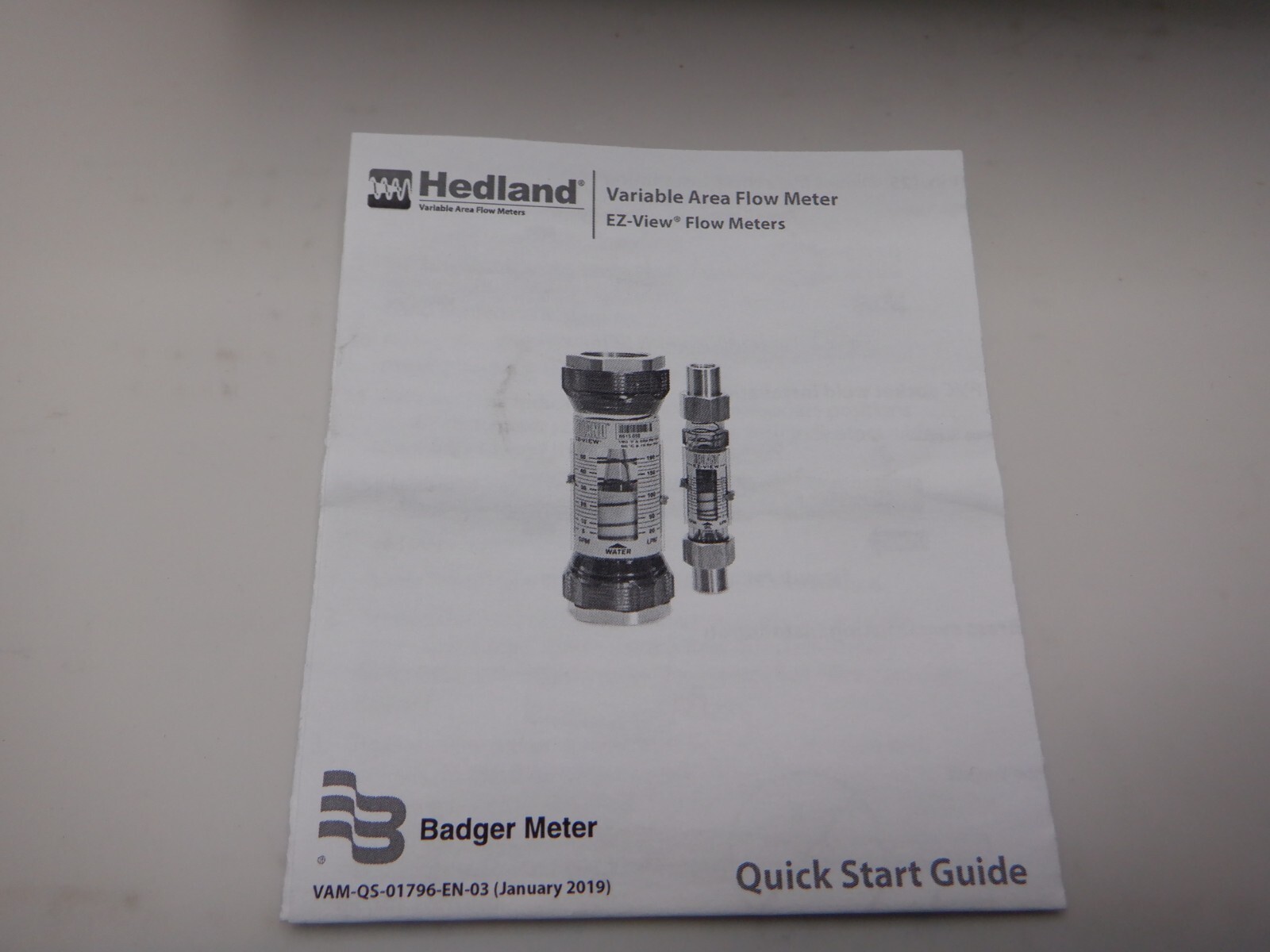 Hedland H624-016-R Flow Meter Badger new