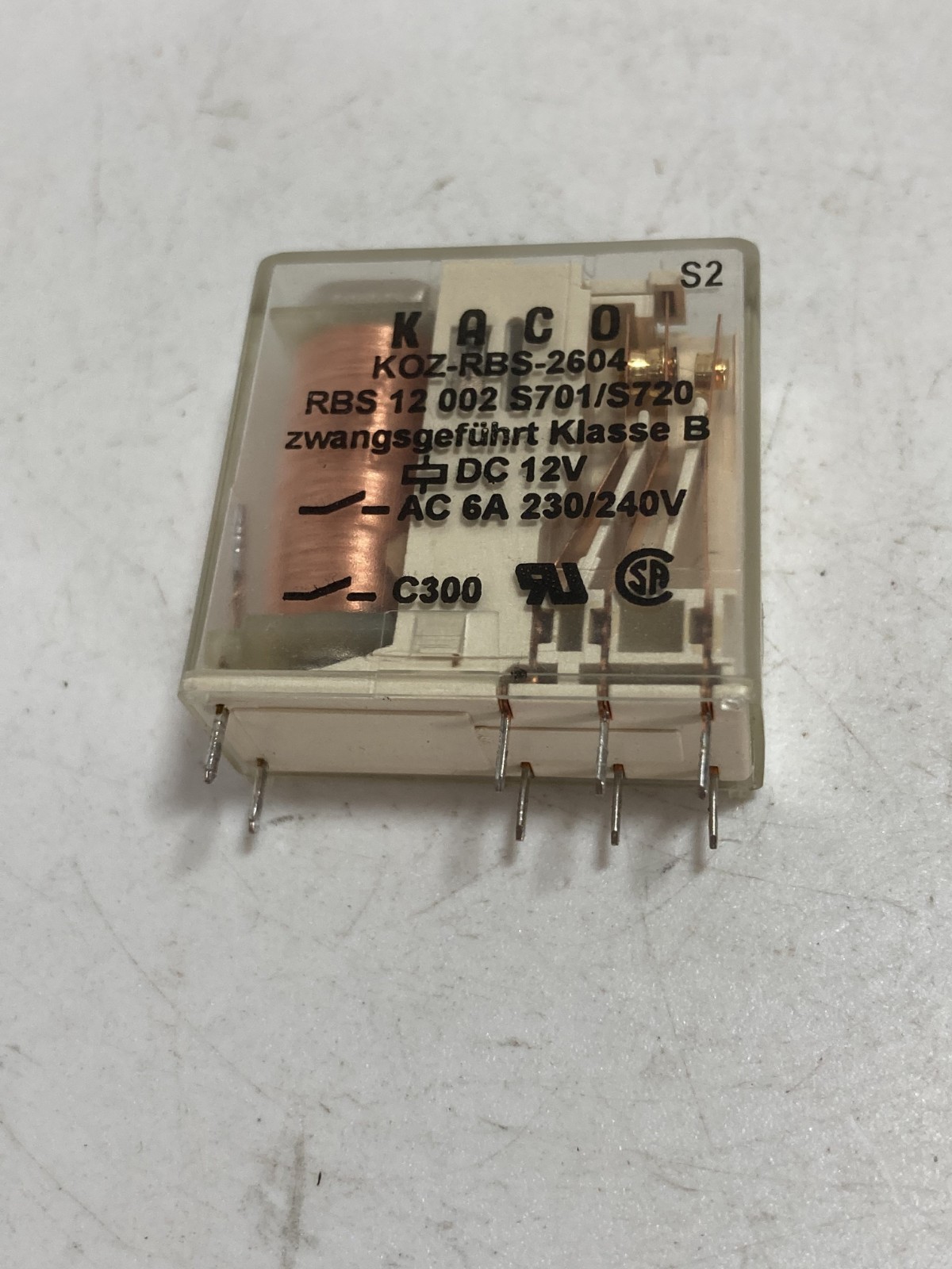 KACO KOZ-RBS-2604 RELAY PLUG IN 12VDC 6A 8 PINS