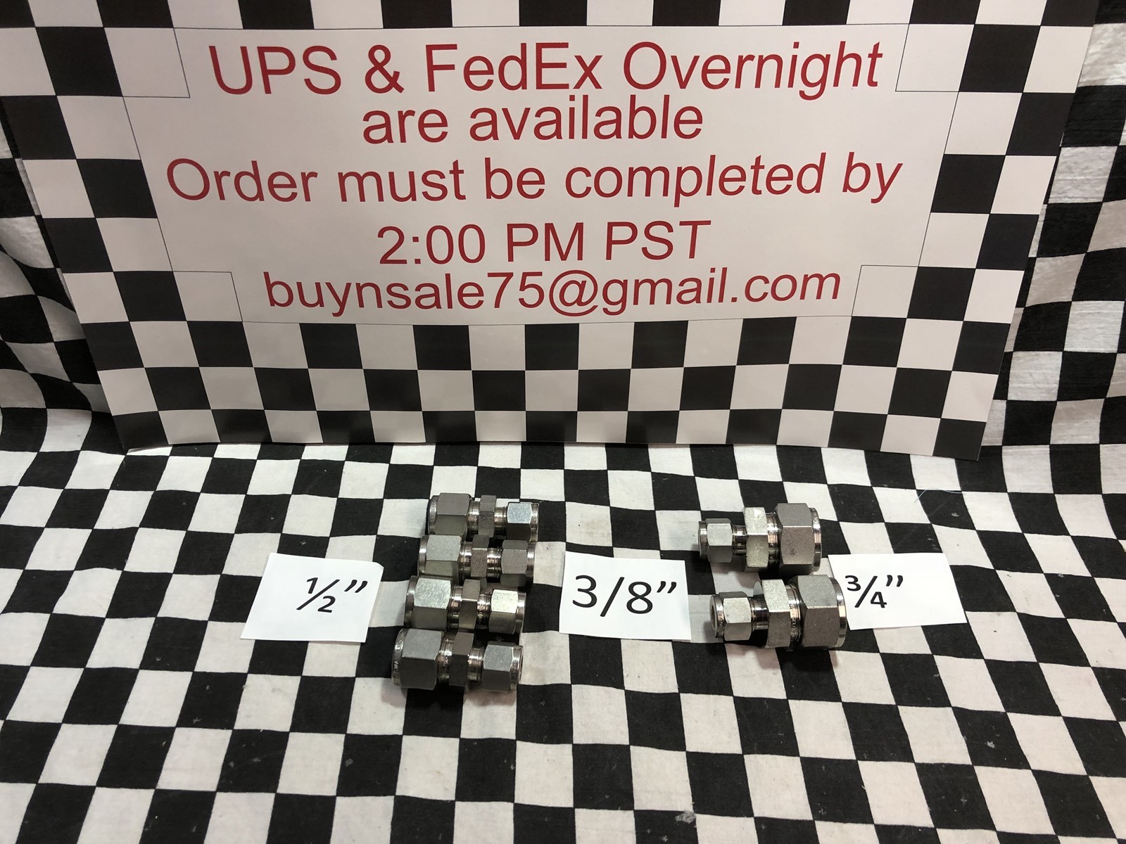 6X SWAGELOK UNION 3/8″-3/4″ REDUCER SS-810-6-6, SS-1210-6-6, SHIPSAMEDAY #1622D4