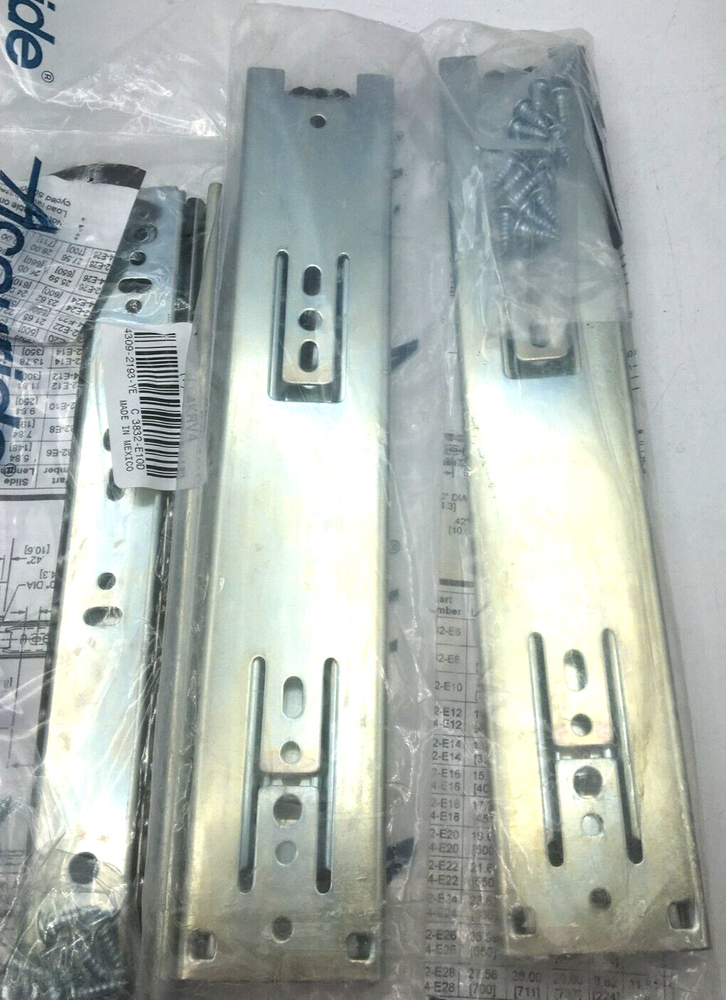 Accuride Lot of 10 Sets Ball Bearing Drawer Slide 4KRV4, C3832-E10D New
