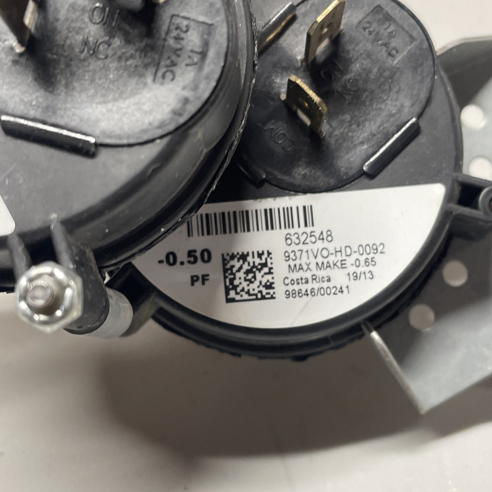 NORTEK/PARTNERS CHOICE 632548 Nordyne 9371VO-HD-0092 -0.80 / -0.50 30 Day Return