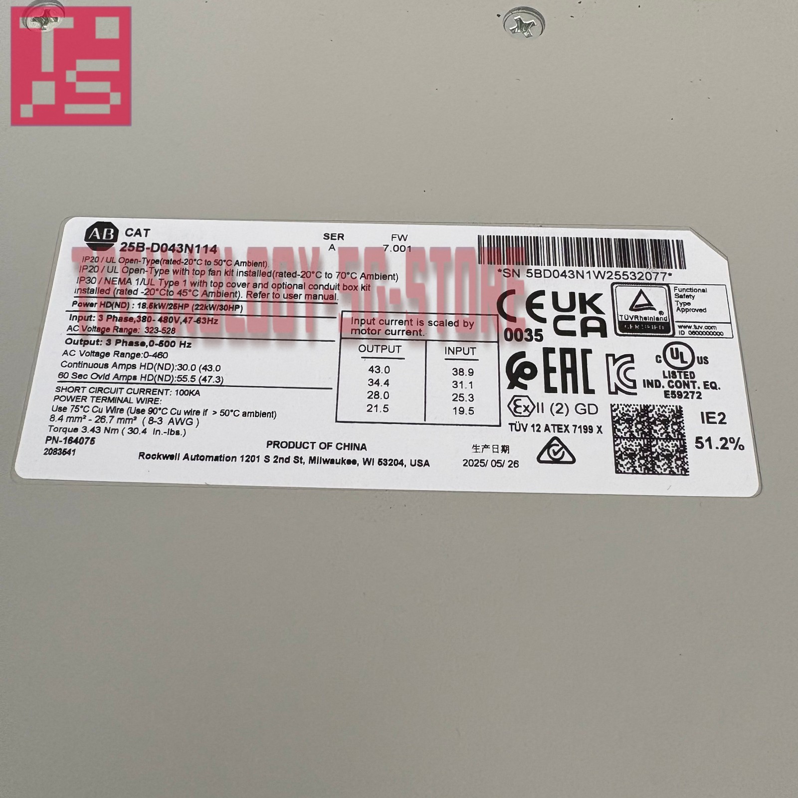 1pcs new Brand 25B-D043N114 Frequency converter