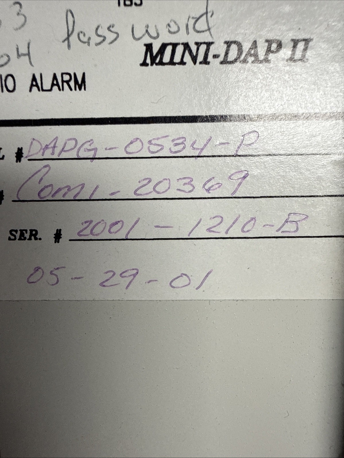 Data Aire Inc. MINI DAP II Alarm Processor Control Interface DAPG-0534-P