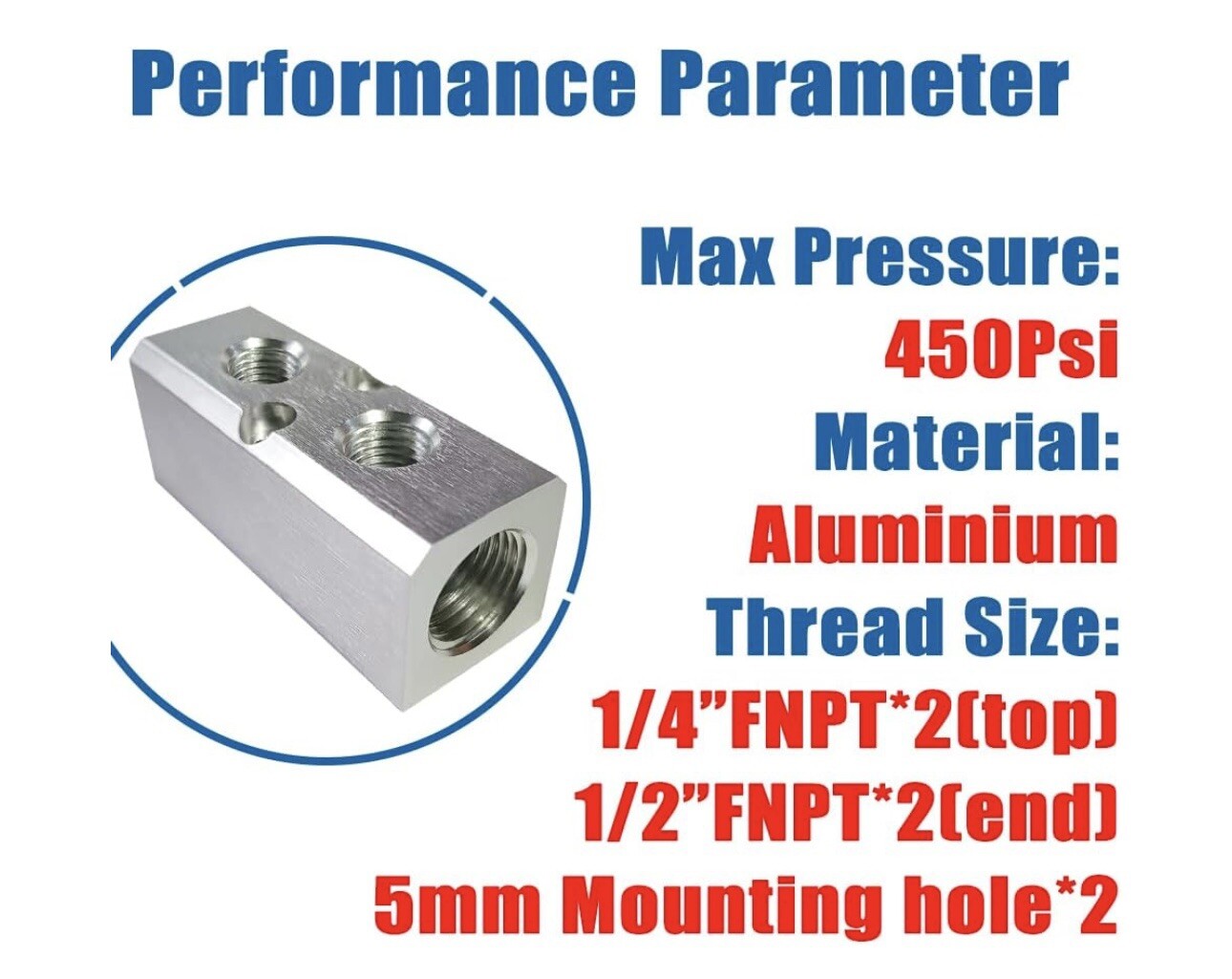Quality 2 Way 4 Port Air Manifold 1/2″ NPT Supply Port 1/4″ NPT Outport with Mou
