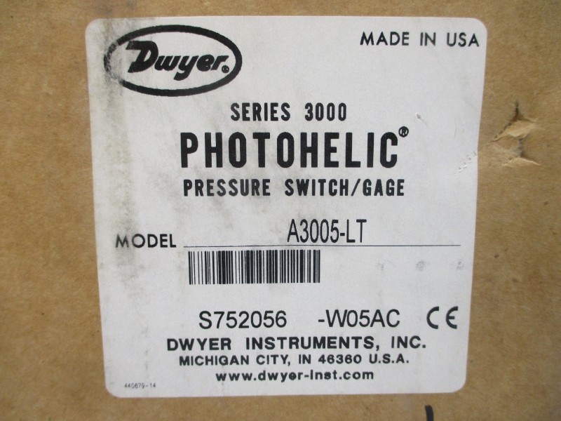 DWYER A3005-LT 120/240VAC 10A 25PSI NSMP
