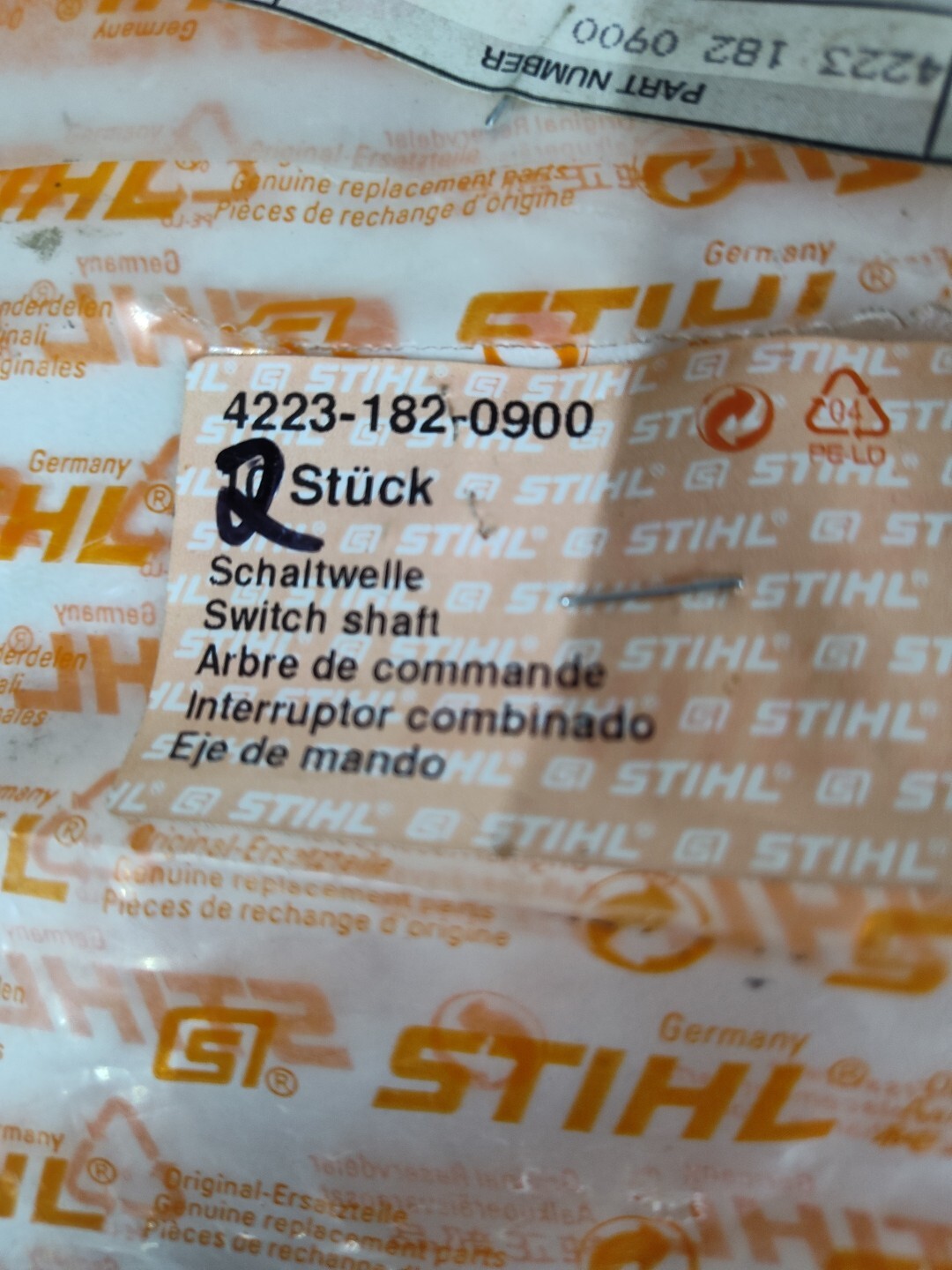 New OEM Stihl 4223-182-0900 Switch Shaft NOS BEST PRICE SHIPS FREE