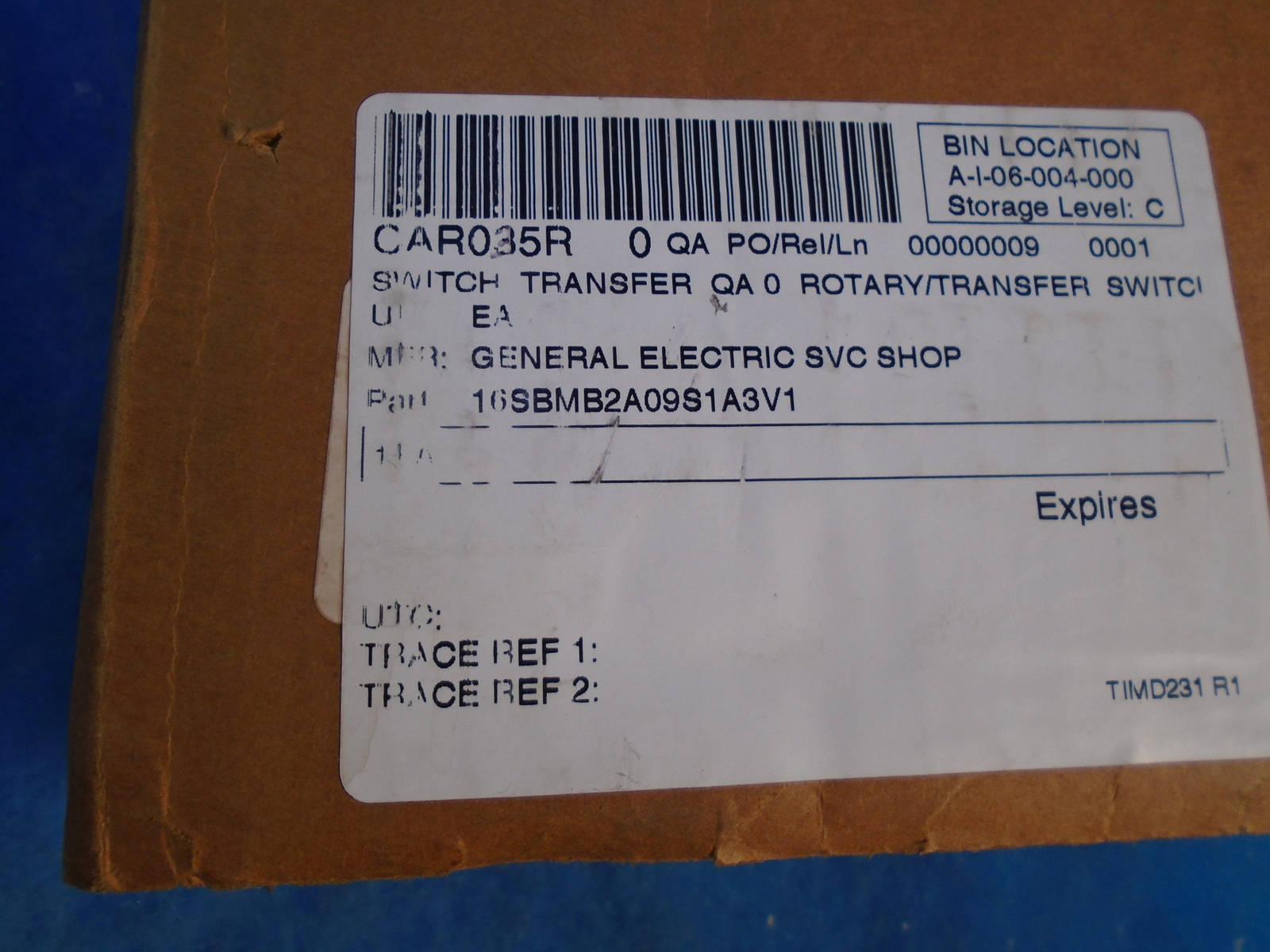 GE 16SBMB2A09S1A3V1 SWITCH TRANSFER QA 0 ROTARY 1YR WARRANTY