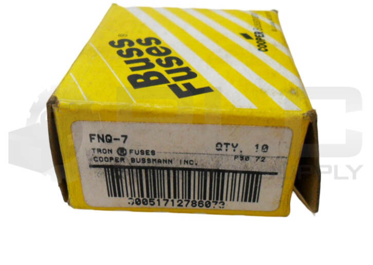 NEW BOX OF 10 BUSSMANN FNQ-7 TIME DELAY FUSE 7A 500VAC *READ*