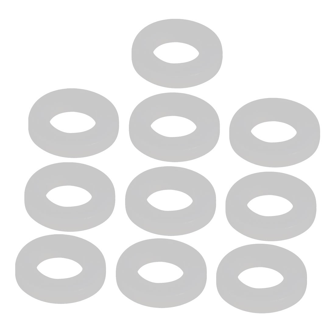 10Pc Clear Silicone Round Flat Washer Assortment Size 10x19x3mm Flat Washer