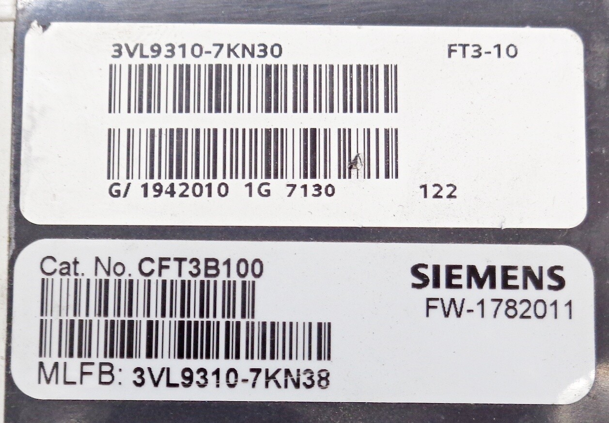 NEW SIEMENS HFG3F250 CIRCUIT BREAKER 3POLE 250AMP 480V CFT3B100
