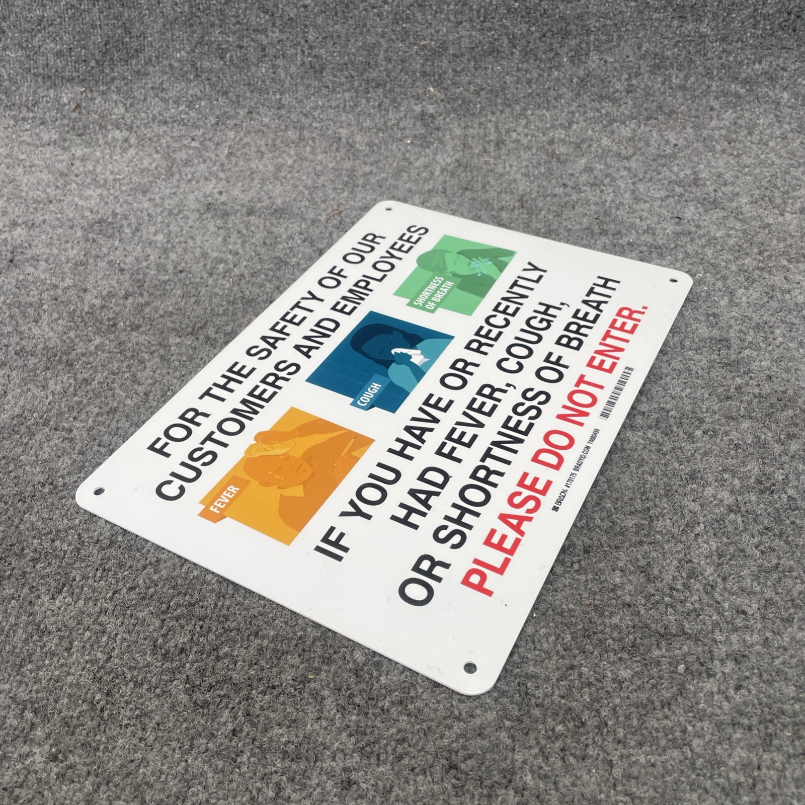 Lot Of 2 – Brady 170175 For The Safety Of Our Customers Sign, 170175 New Other