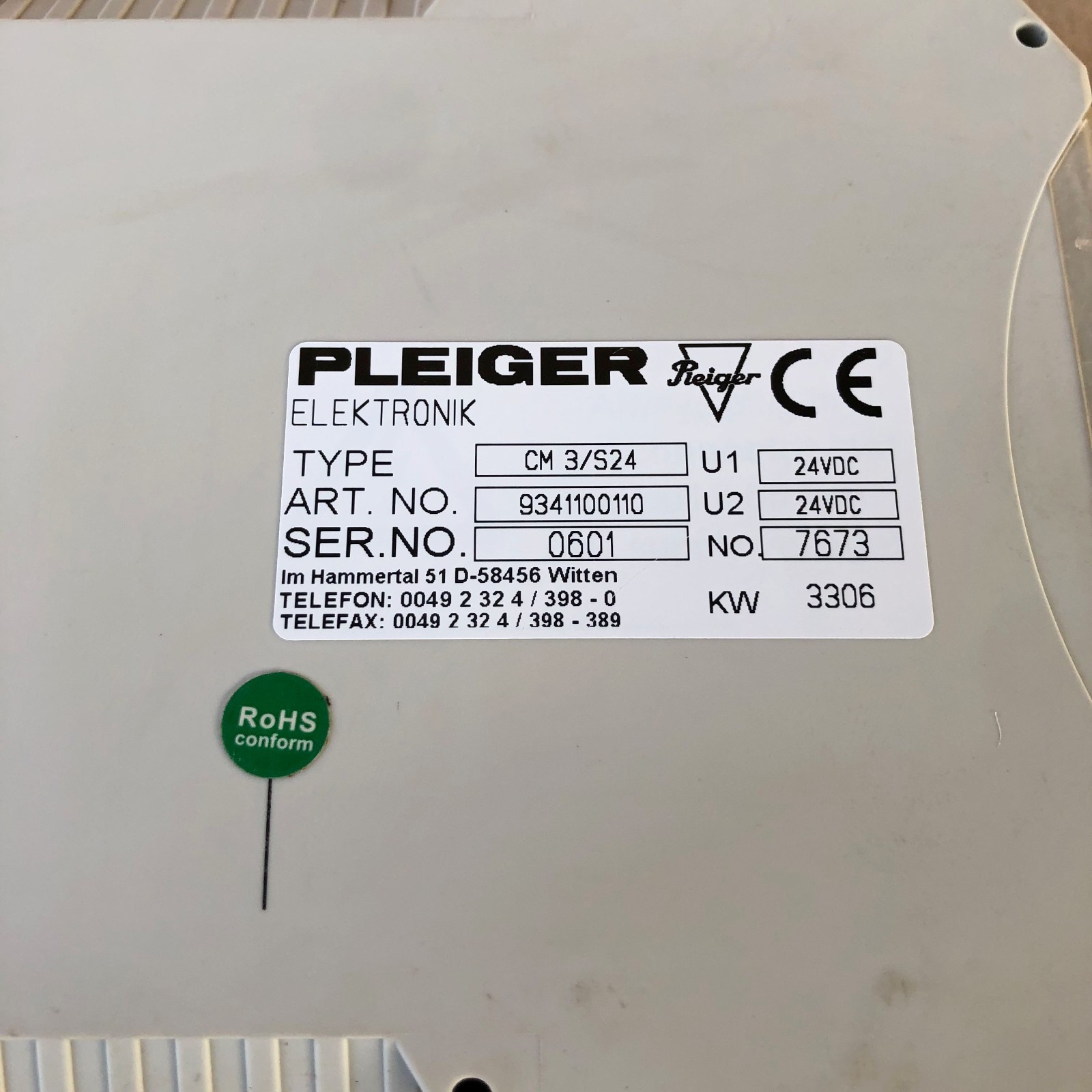 Pleiger CM 3/S24 Control Module