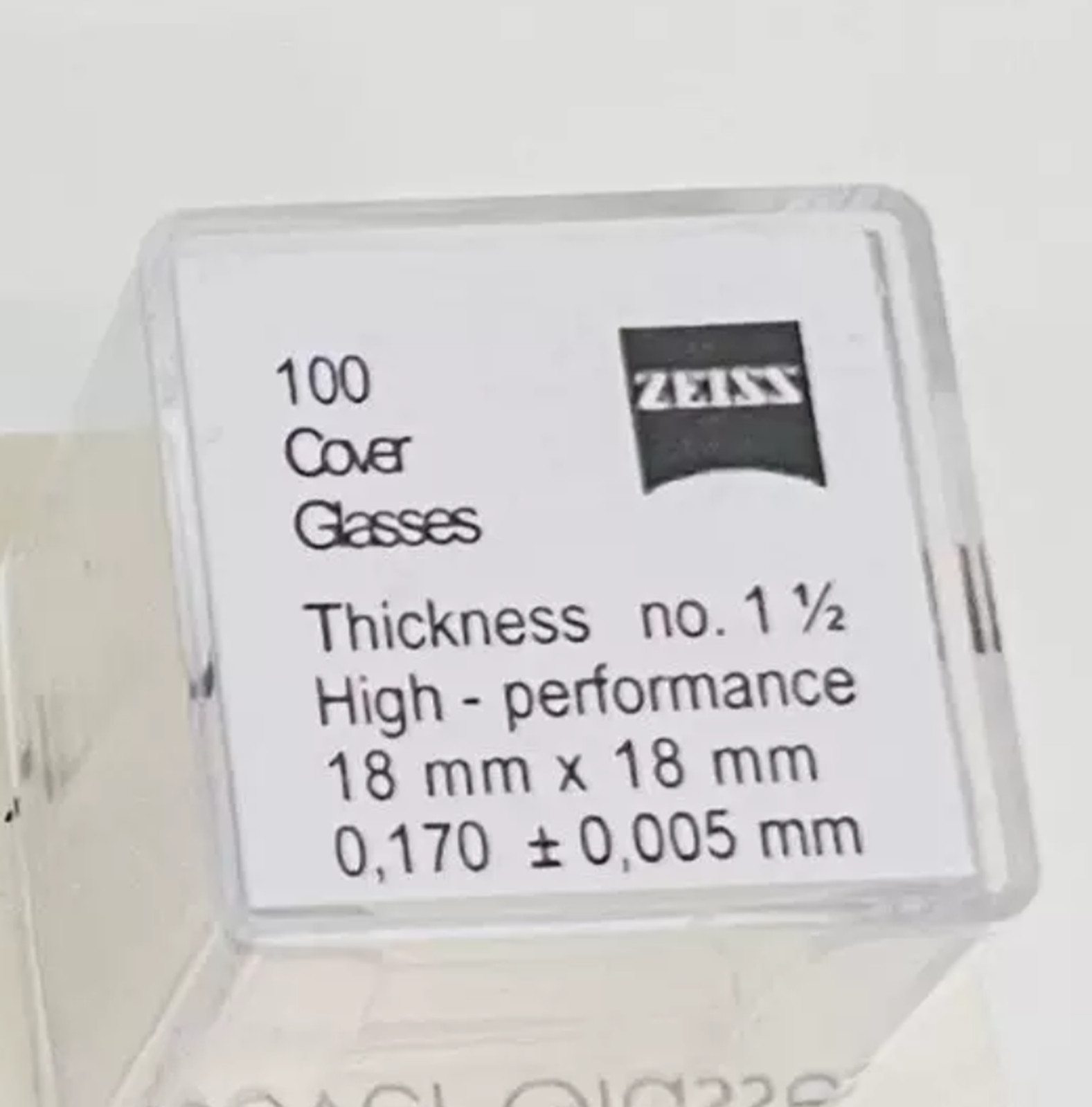 18x18mm microscope cover glass NO.1.5H thickness 0.17 100 pieces per box