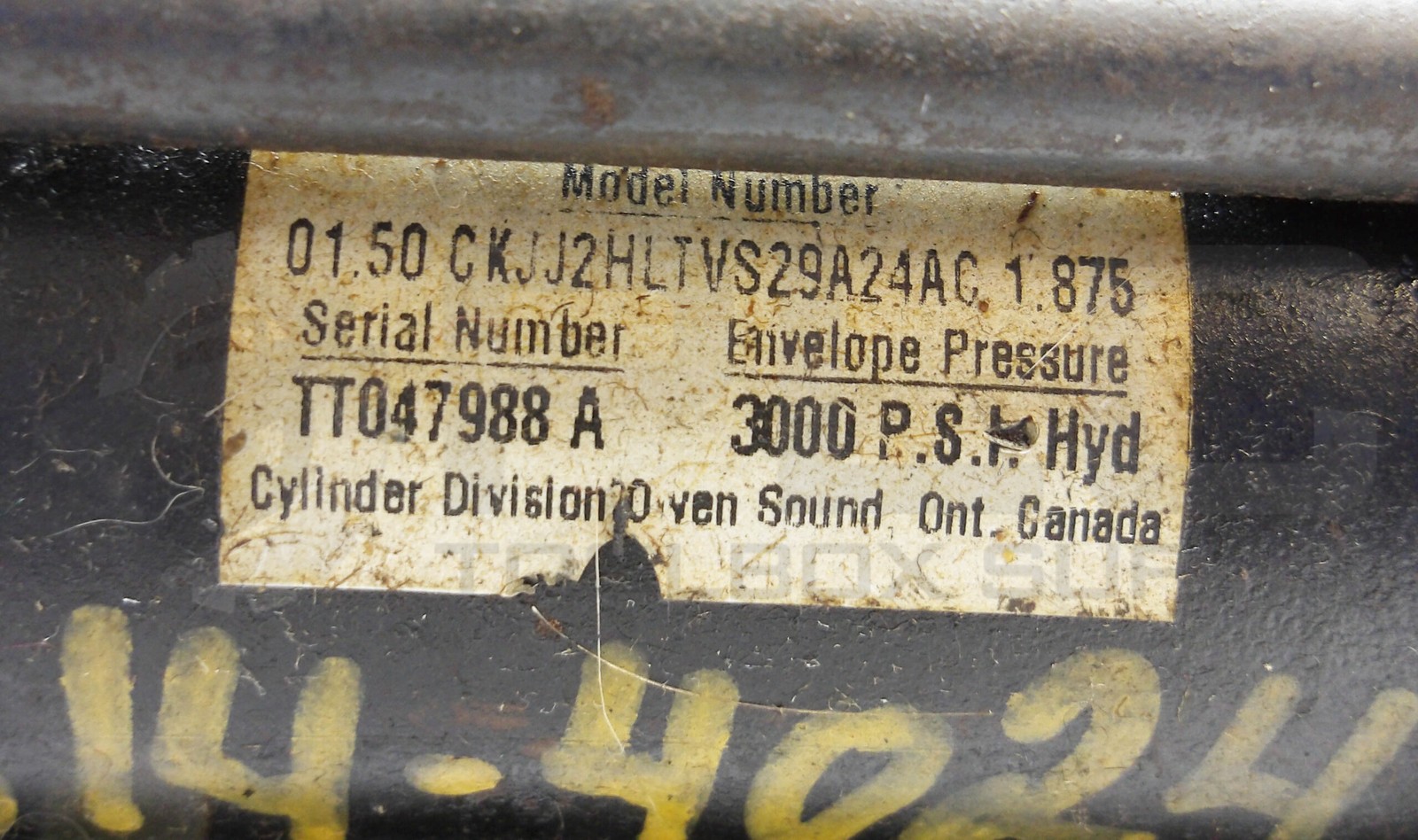 PARKER 01.50 CKJJS2HLTVS29A24AC 1.875 HYDRAULIC CYLINDER 3000 PSI