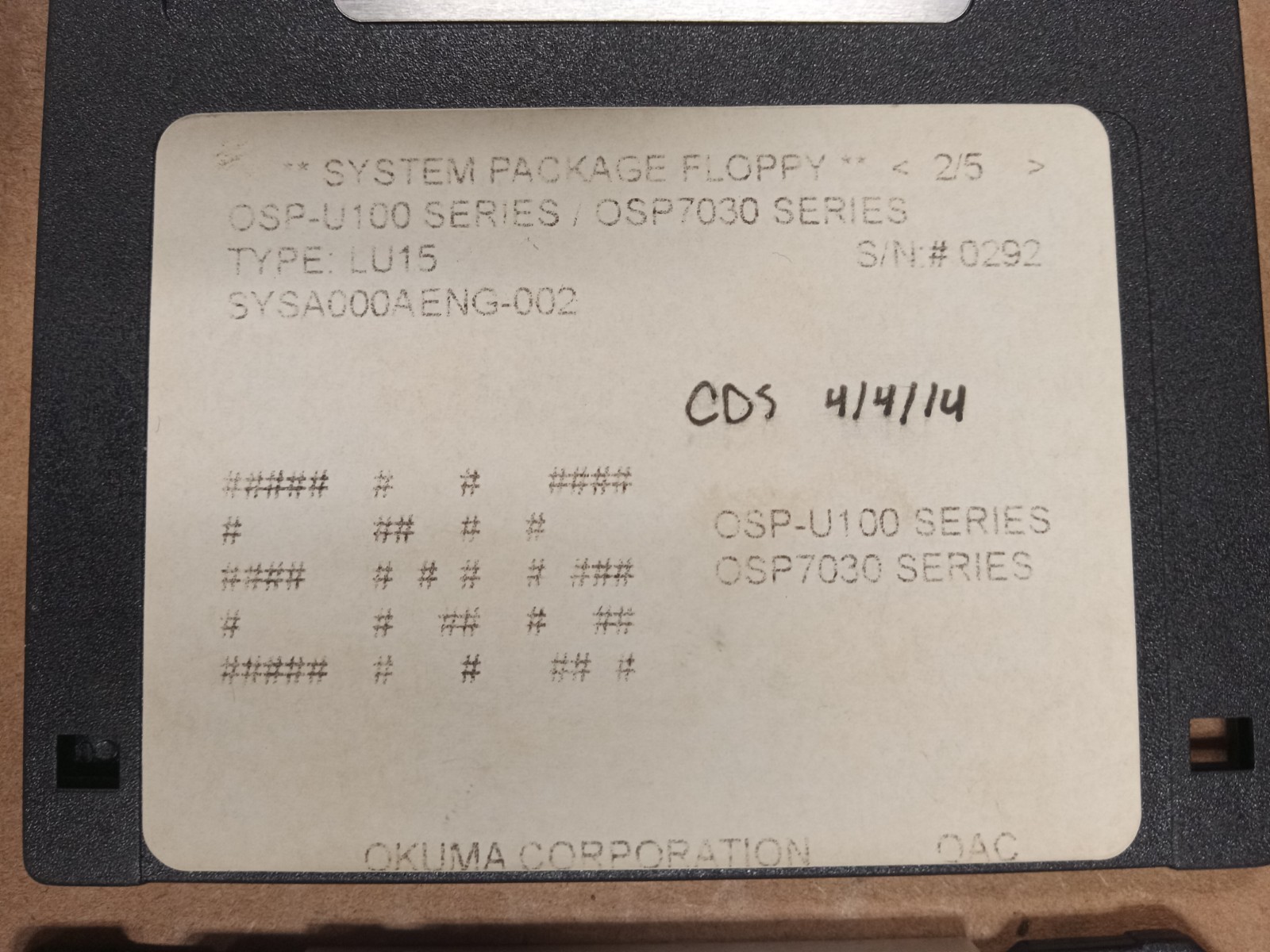 Okuma Micro Floppy Disk Case E8048-090-426-1