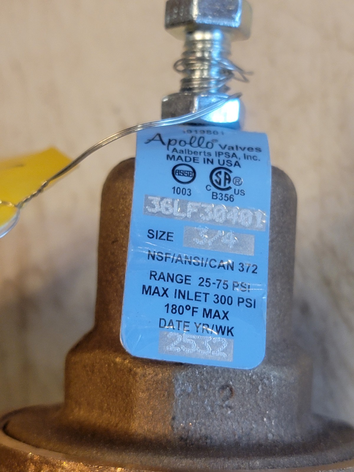 Apollo Valves 36LF 3/4″ 300 psig Bronze Single Union NPT Pressure Reducing Valve