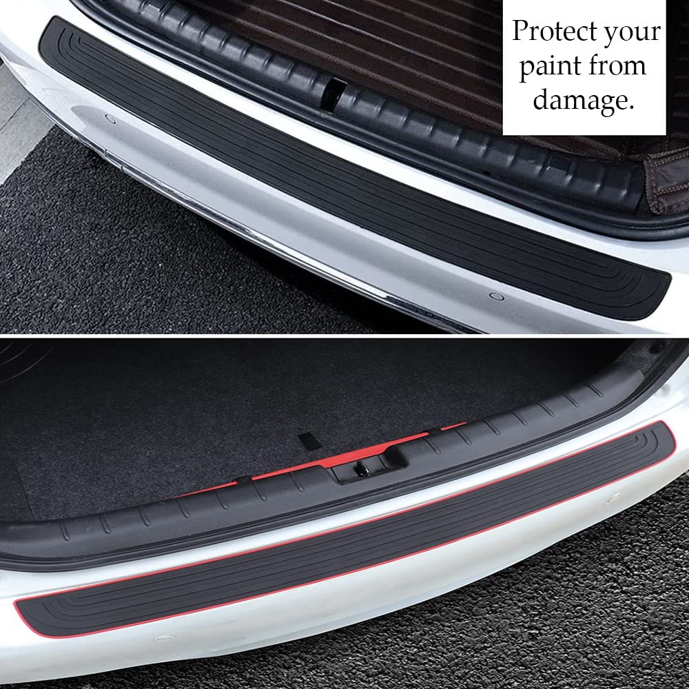 Car Rear Bumper Protector Guard, Universal Rubber Scratch Resistant Trunk Doo…