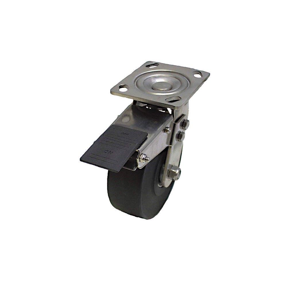 GRAINGER APPROVED P21SX-NMB040K-14-TB Plate Caster,Swivel,Nylon,5 5/8″H 454N11