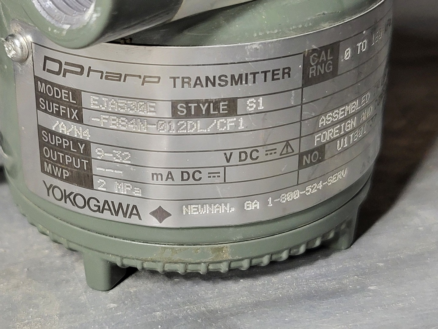 SURPLUS NEW Yokogawa EJA530E In-Line Mount Gauge Pressure Transmitter – Parts