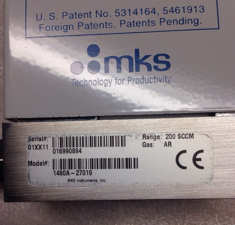 MKS MASS FLOW CONTROLLER 1/4″ VCR, 1480A-27019, 1480A27019, 200 SCCM, Gas AR