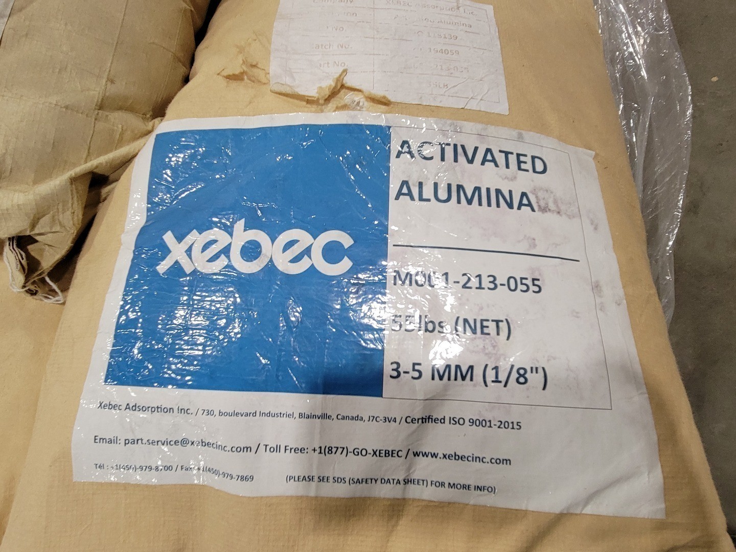 SURPLUS NEW Xebec Adsorption M001-213-055 Activated Alumina, 1/8″ Desiccant