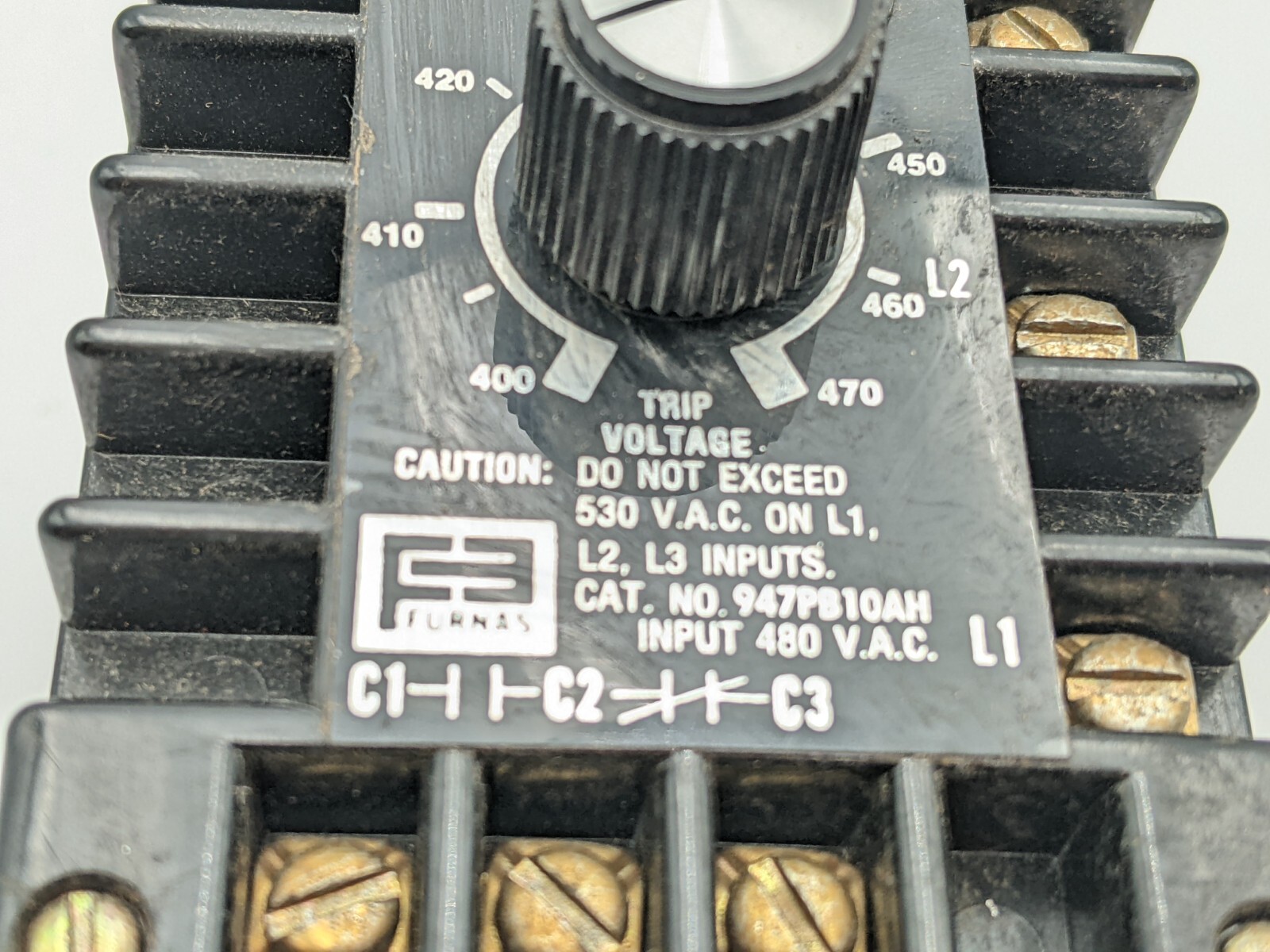 Furnas 947PB10AH Voltage Monitor 400-470 Volt Adjustable 3.75-15 Amp Bolt On