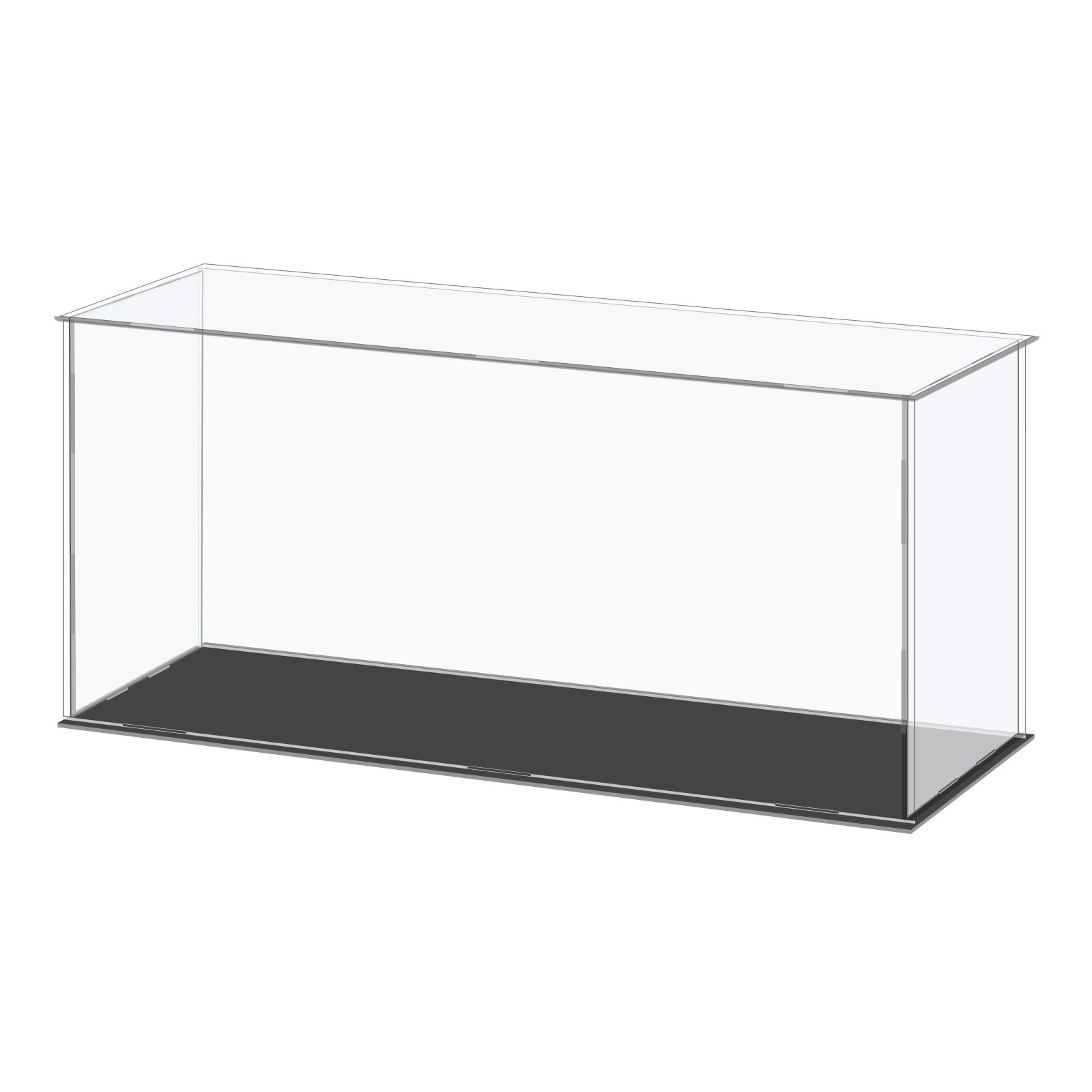 Acrylic Display Case Plastic Cube Storage Box Clear Small Showcase 36x11x15.5cm