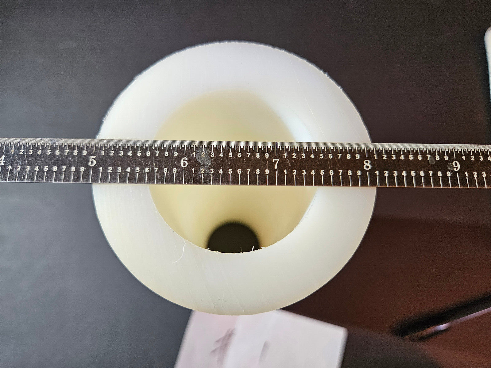 White Nylon Plastic Round Tube Cylinder Pipe Length 8 3/4″ OD 3 1/8 ID 1.85. #1