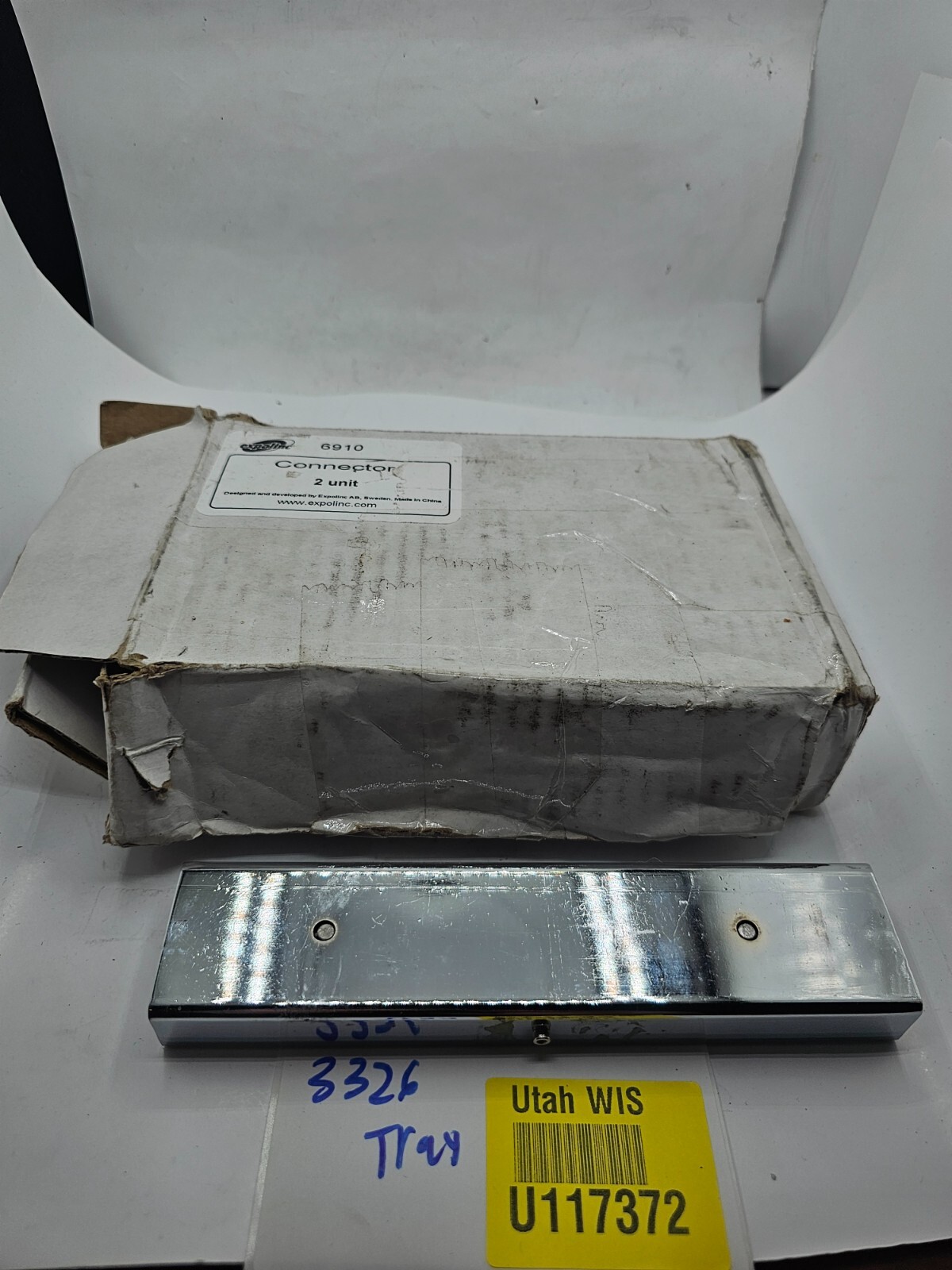 (QTY 2) Expolinc Profile Connector Steel Chrome Finish 6910