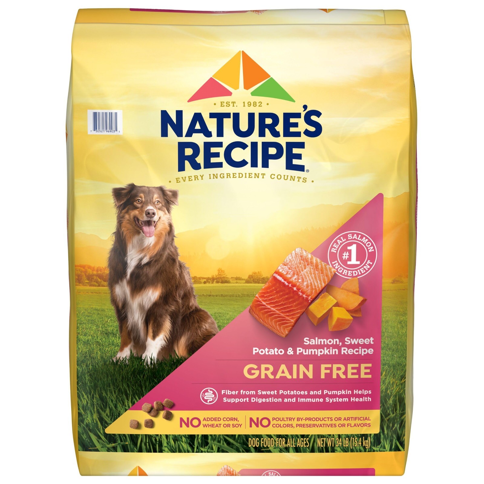Nature’s Recipe Grain Free Dry Dog Food,Salmon,Sweet Potato & Pumpkin Recipe,34l