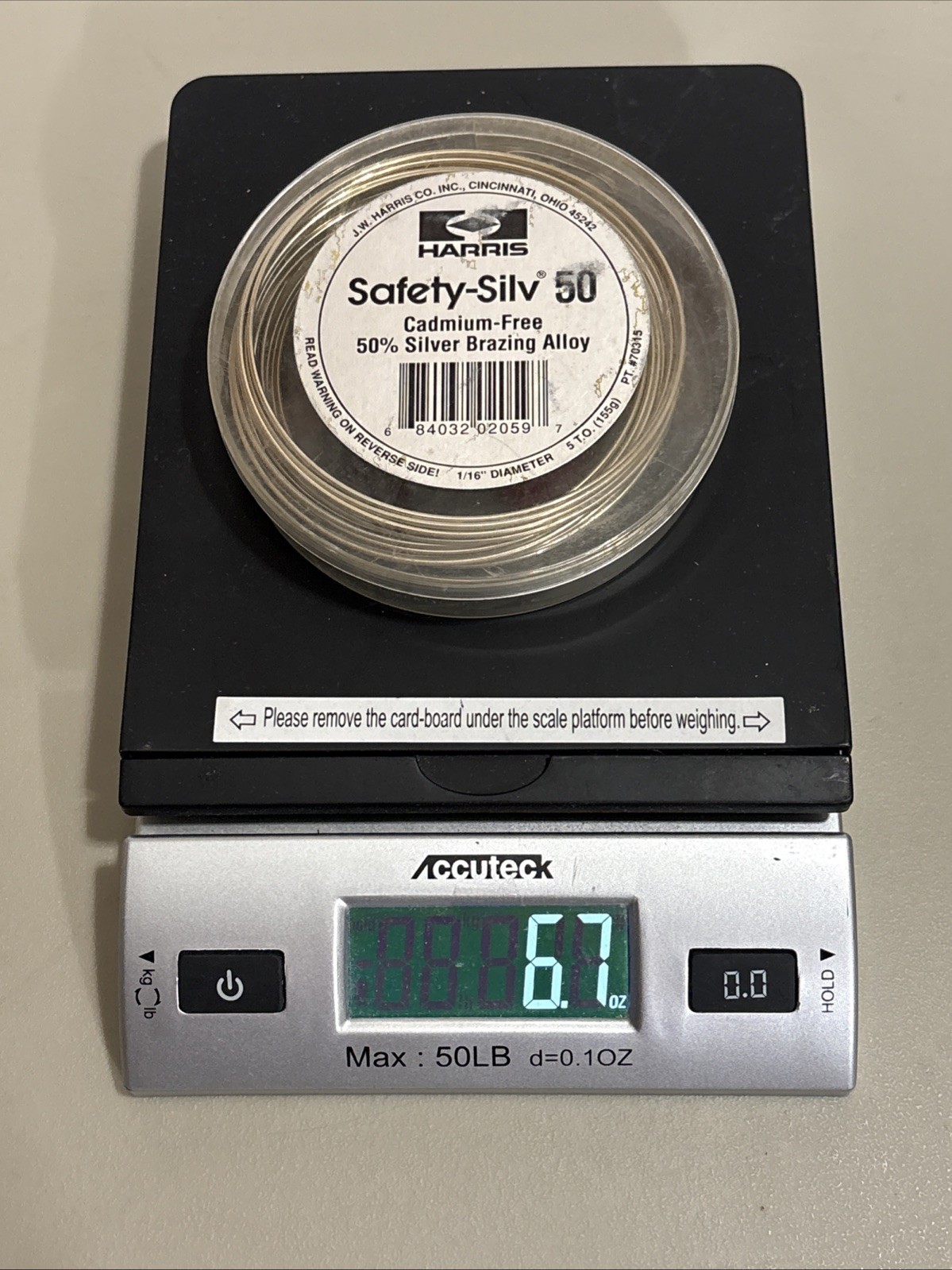 Harris 70315 Safety-Silv 50 High Silver Brazing Alloy Wire 1/16 Inch 5 Troy Oz