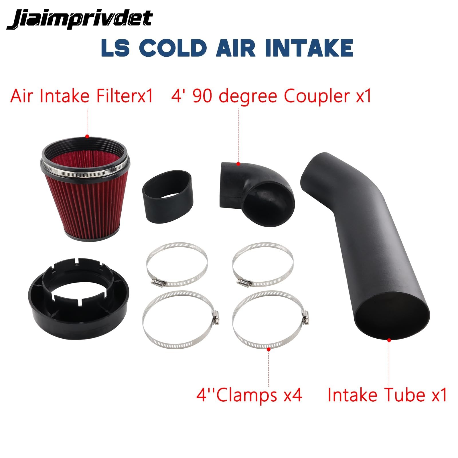 LS Swap Cold Air Intake Kit Compatible with LSX LS1 LS2 4.8L 5.3L 5.7L 6.0L L…