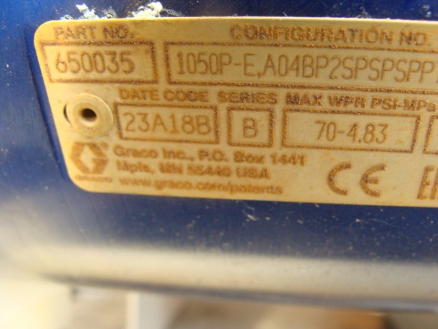 GRACO HUSKY 1050e DIAPHRAGM PUMP 650035 1050P-EA04BP2SPSPSPPT W/R27FAM56 GEARBOX