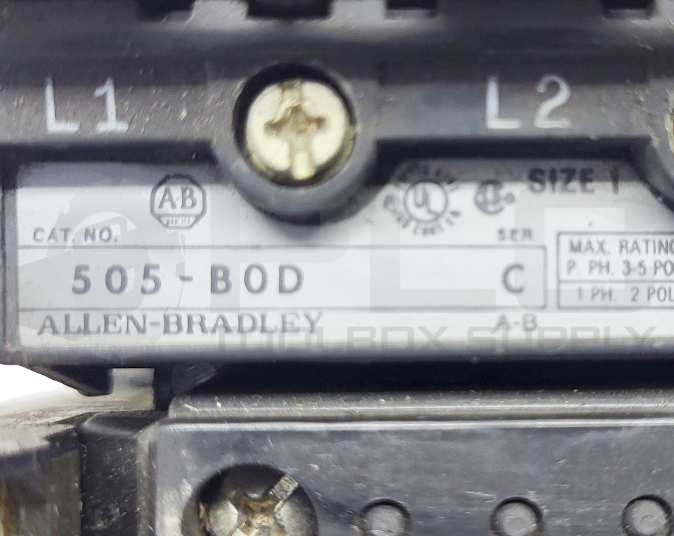 ALLEN BRADLEY 505-BOD /C STARTER W/ CB236 COIL W/ 42185-800-01 W/ 595-A /B