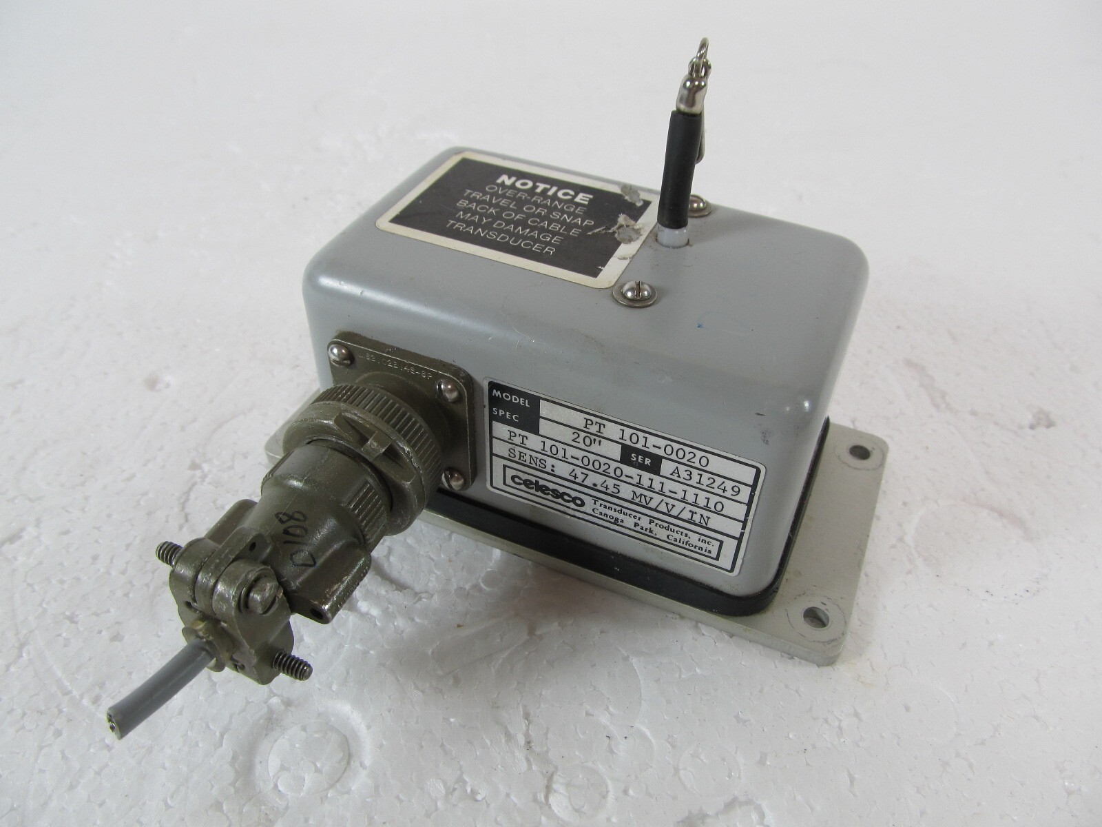 Celesco PT 101-0020-111-1110 Cable Extension Position Transducer