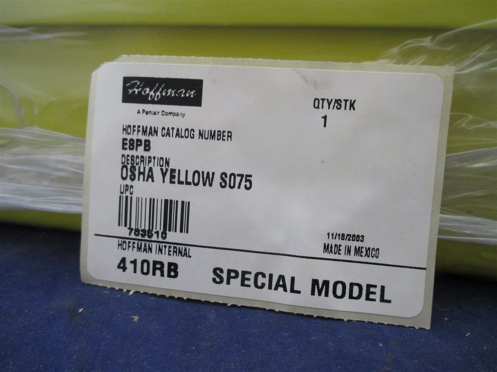Hoffman S075 E8PB 410RB Pushbutton Enclosure 8 hole Osha Yellow