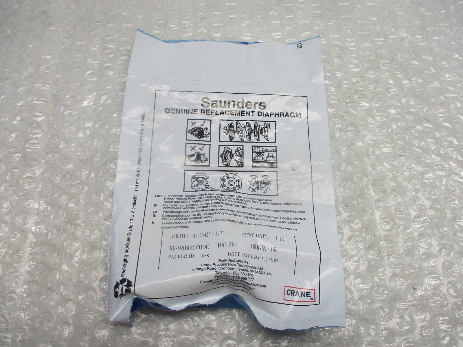 SAUNDERS DA040E2 DIAPHRAGM NSMP