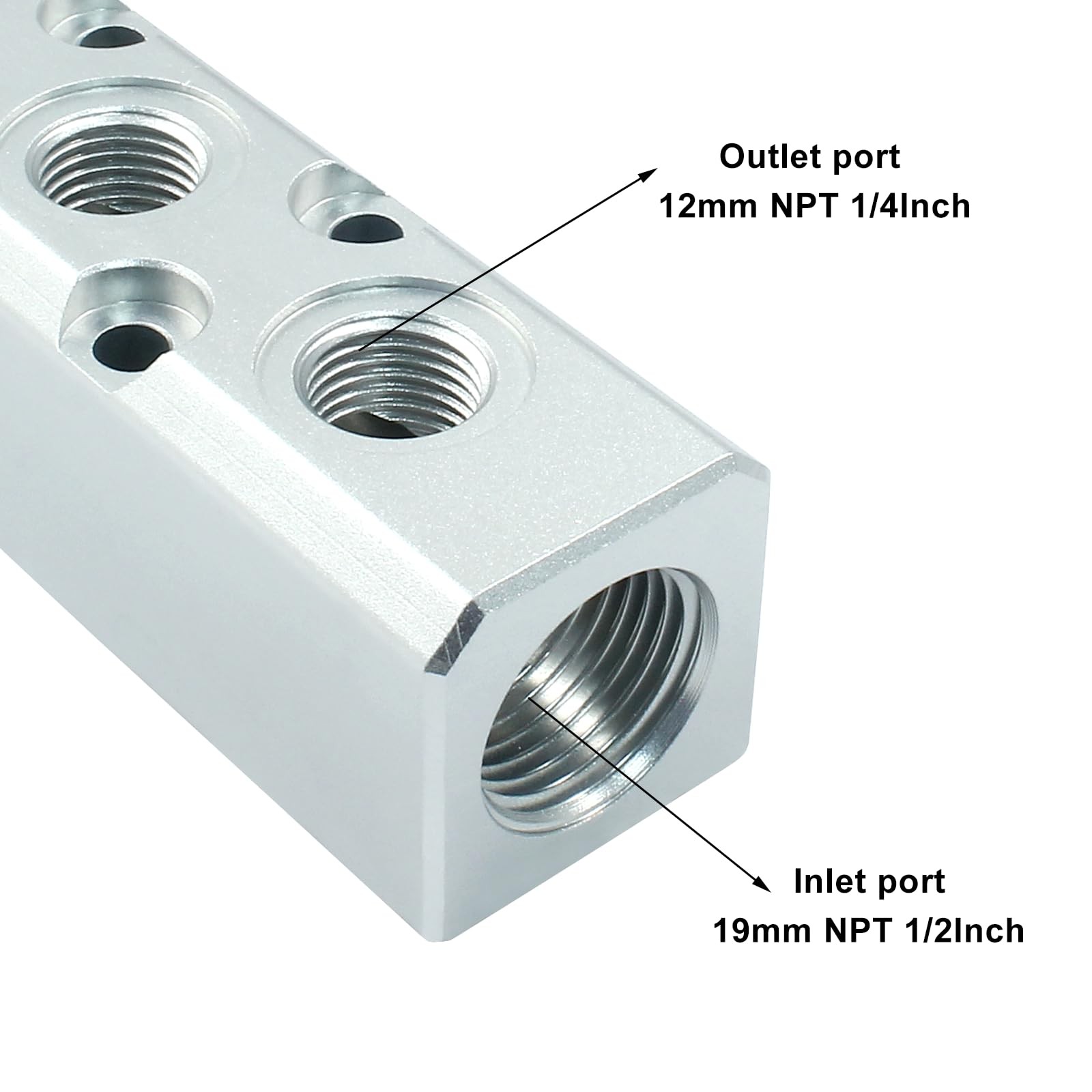 Litoexpe 3 Way Pneumatic Manifold Air Distribution Block, G1/2 Supply Port, G…