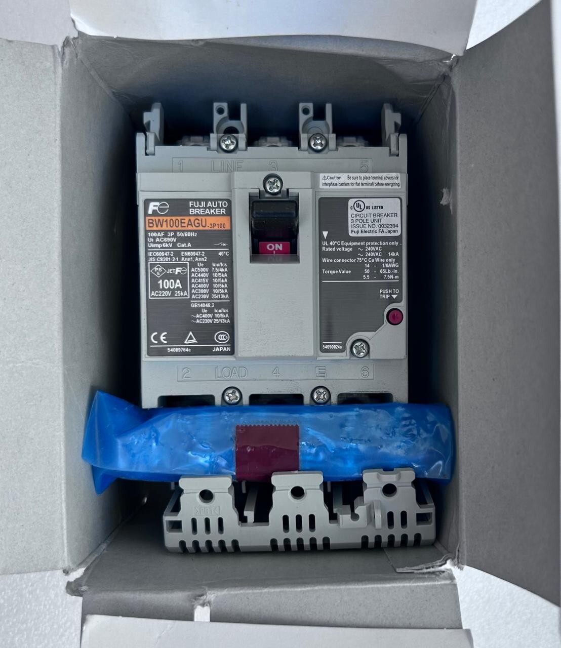 FUJI Electric BW100EAGU-3P100 , 100A Circuit Breaker