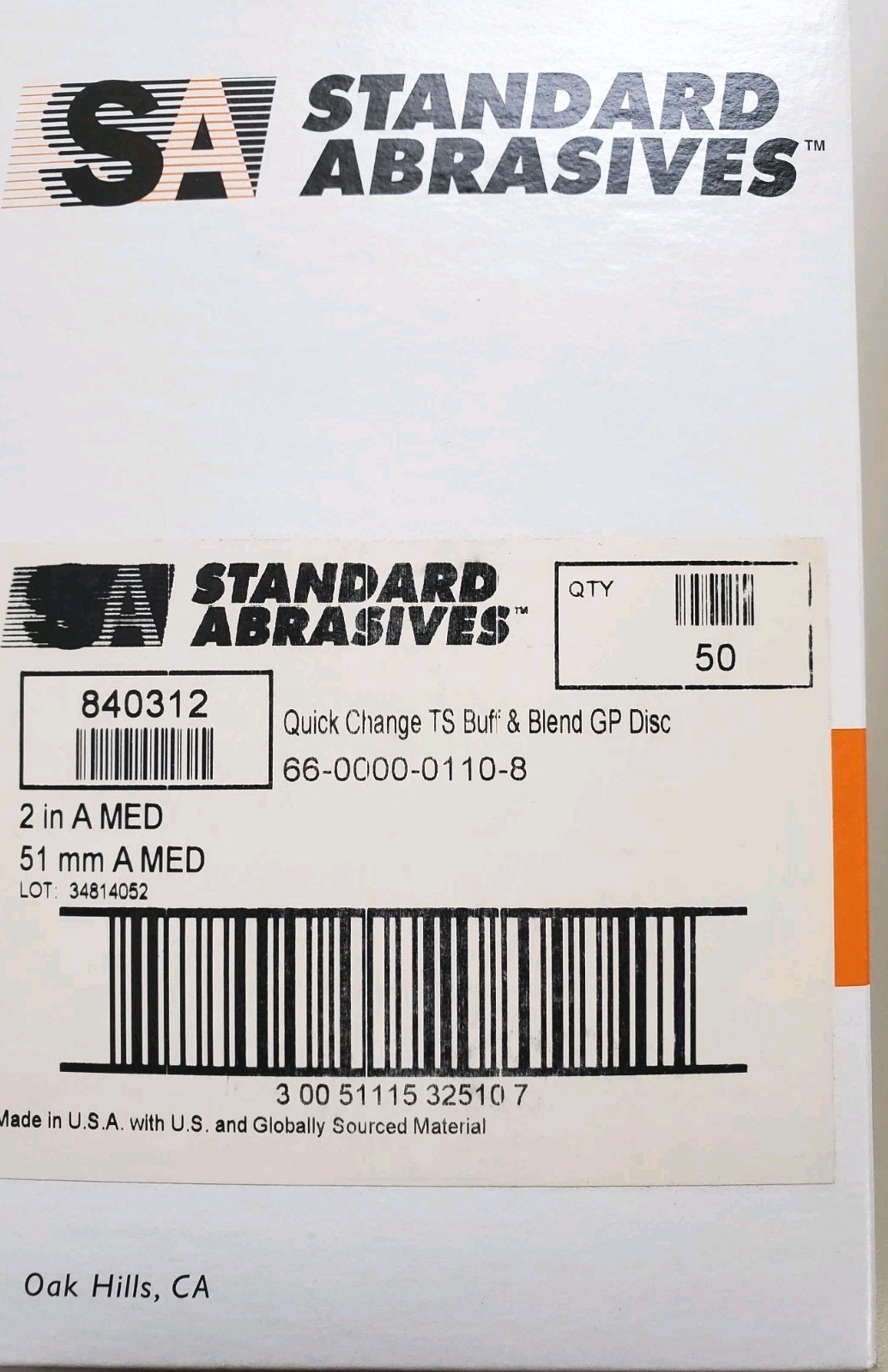 Standard Abrasive Kit for #541057 holder pad & 50pcs #840312 2″ A-Med. Buff Disc