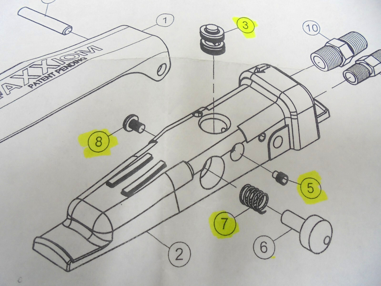 AXXIOM 2263-002-99 G2 Pneumatic Deadman Switch Repair Kit