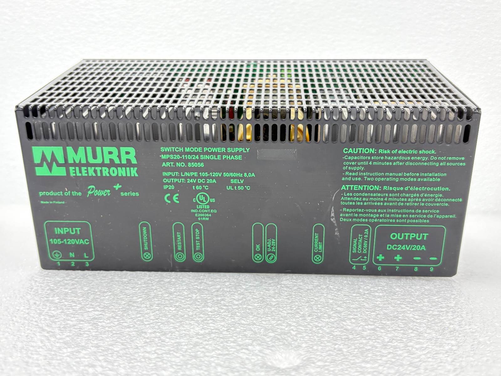 PRE OWNED | Murr Elektronik MPS20-110/24 Single Phase Switch Mode Power Supply