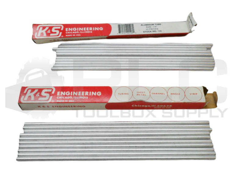 LOT OF 2 NEW BOX OF 10 K & S ENGINEERING 106 ALUMINUM TUBE 1/4″ TOTAL 20