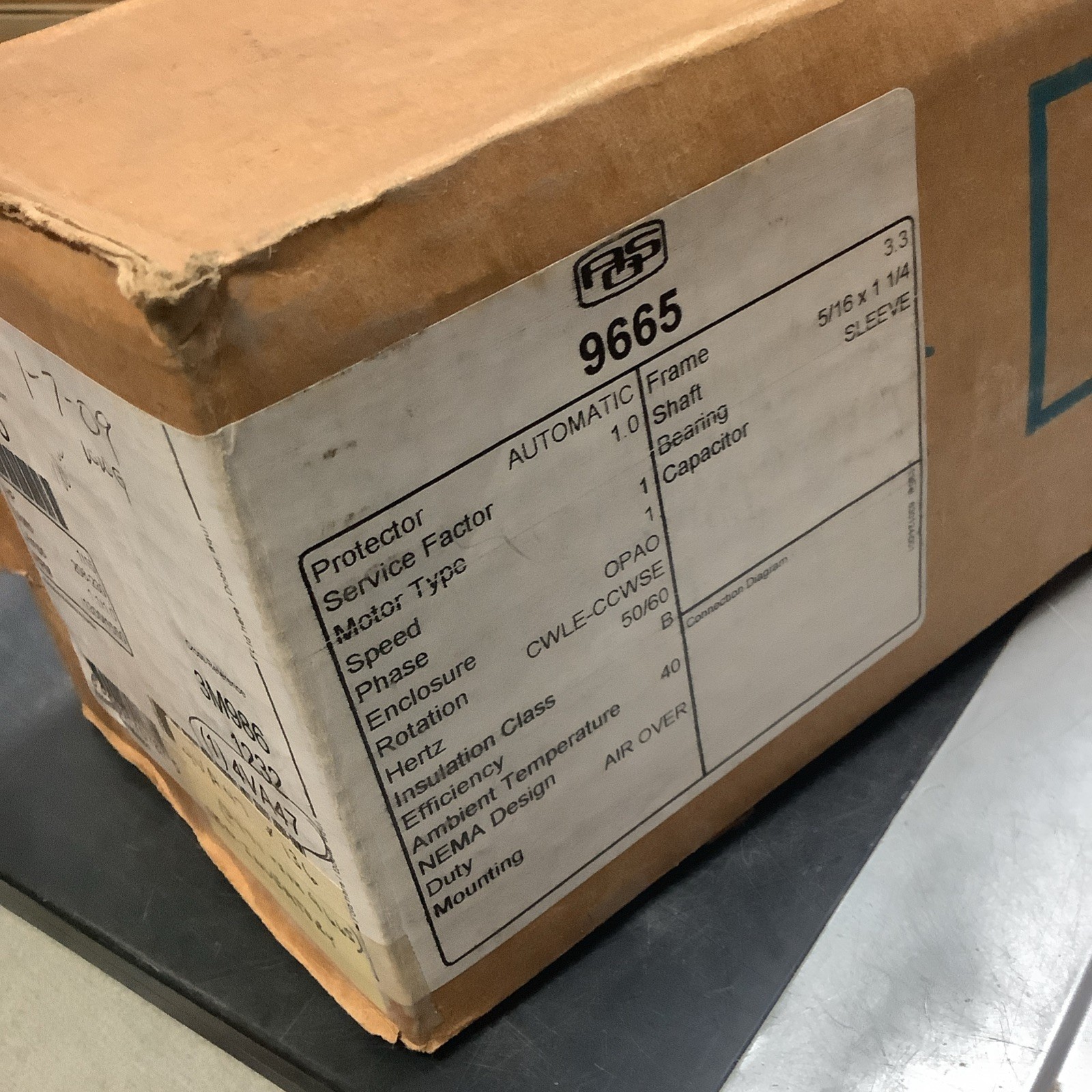 A.O. SMITH (9665) – JA2R356N+ Motor, 208-230V, 50/60Hz, 1.1/1.0A, 1300/1550 RPM,