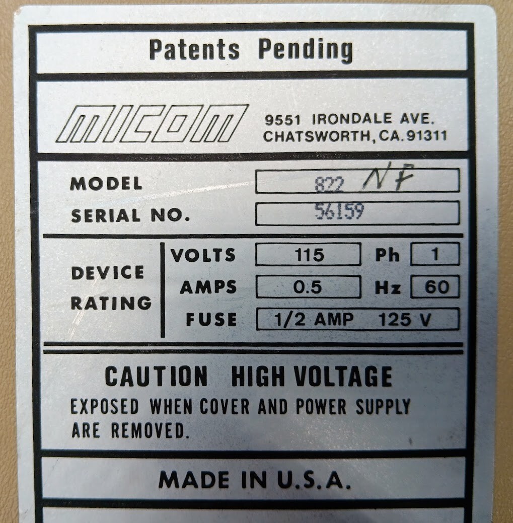 Micom Micro800/2 Data Concentrator Patents Pending 822
