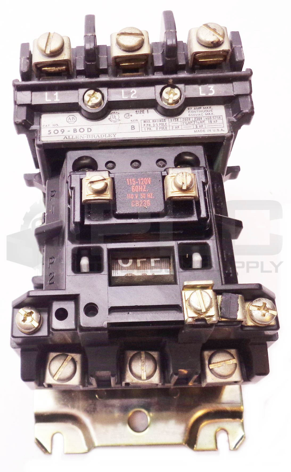 ALLEN BRADLEY 5O9-BOD /B NON REVERSING STARTER W/ CB236 COIL 110-120V 50/60HZ