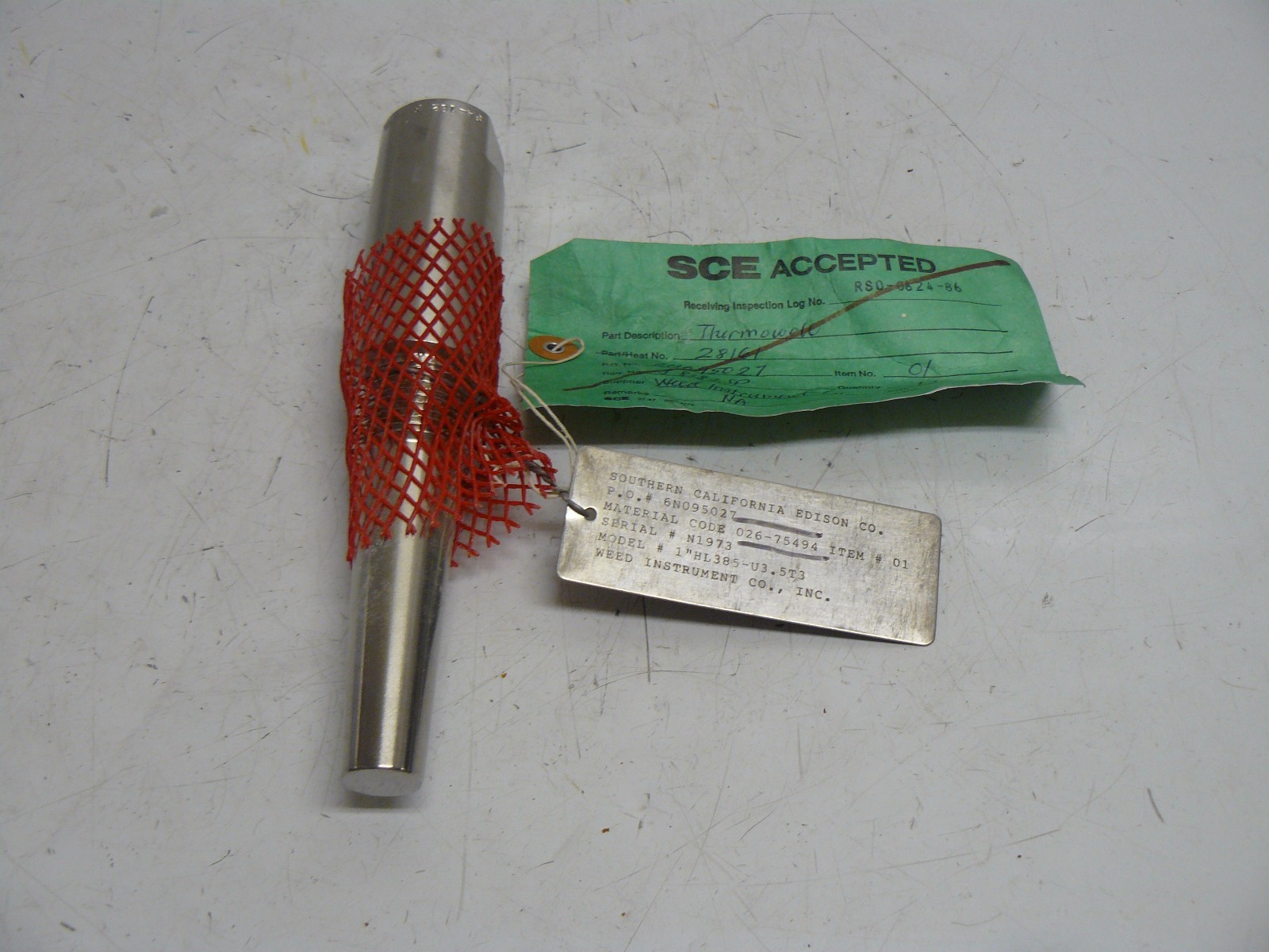 WEED INSTRUMENTS 1″HL385-U3.5T3 THERMOWELL 8 INCH STEM 3 1/2 INCH INSERTION NEW