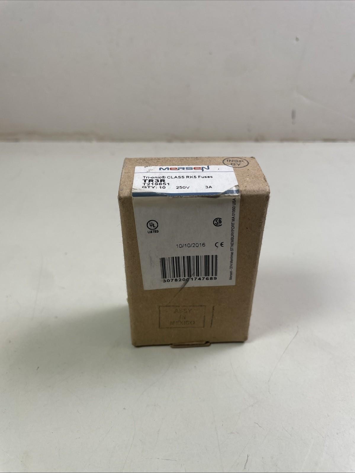 Mersen TR3R T219851 Tri-onic Class RK5 Fuses 250V 3A BOX of 10 – NEW