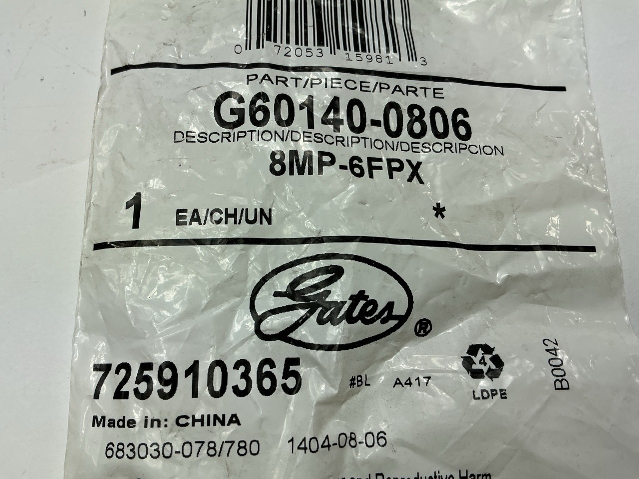 Gates G60140-0806 Male Pipe NPTF To Female Pipe Swivel NPSM 1/2-14 ID, 3/8-18 OD