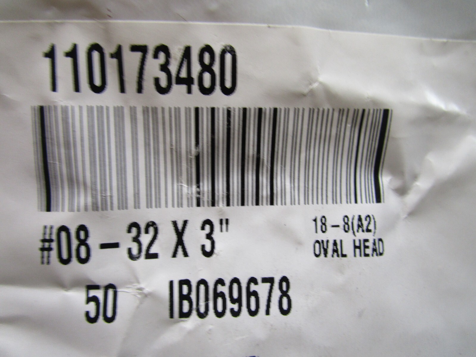 #8-32 x 3″ Phillips Oval Head Grade 18-8 Stainless Steel Machine Screw QTY 50